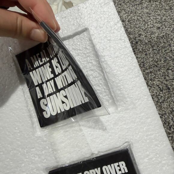 Crystal Wine Glasses Set of 4 with 4 Coasters, Hand Blown Premium Glasses, 19 oz - Picture 4 of 7